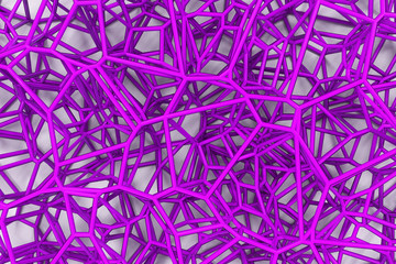 Abstract 3d voronoi lattice on white background