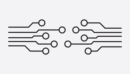 Circuit board icon. Technology scheme symbol flat vector illustration on white background.