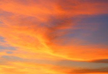 sky in sunset and motion cloud, beautiful colorful evening nature space for add text