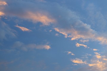 sky in sunset and motion cloud, beautiful colorful evening nature space for add text