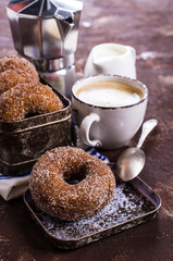 Donuts with sugar and cinnamon