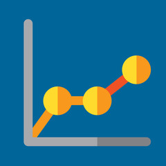 line chart icon flat design