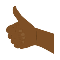 hand all good dark skin icon, vector illustration design
