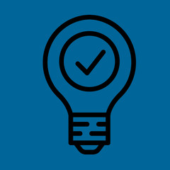 light bulb icon flat design