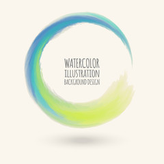 Watercolor circle texture. Vector watercoluor circle elements for design.