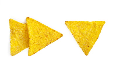 corn nachos on white background