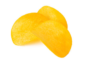 potato chips isolated on white background