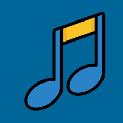 music icon flat design