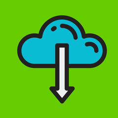 Obraz premium cloud download icon flat design
