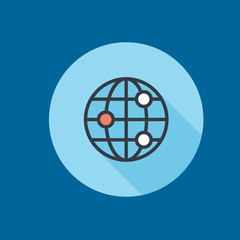 worldwide icon flat design