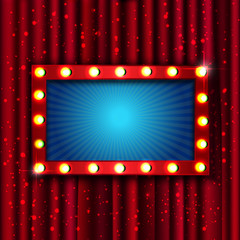Retro light sign. Vintage style banner. Vector illustration
