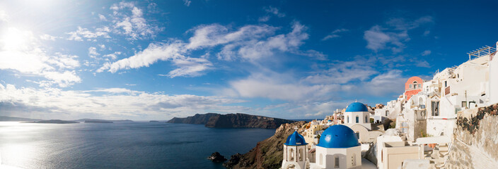 Day view in Santorini. Panorama, Oia Village, Greece