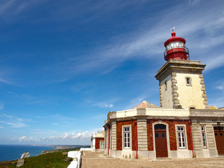 Lighthouse at Cabo da Roca, Portugal, the most west cape of continent of Europe...