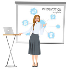 Business man making a presentation. Vector