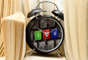 Alarm clock with books