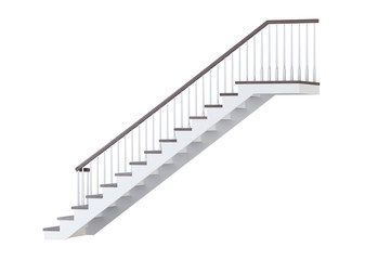 Stairs on white background. 3D rendering.