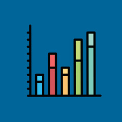 bars chart icon flat disign