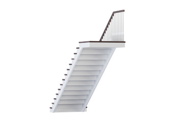 Stairs on white background. 3D rendering.