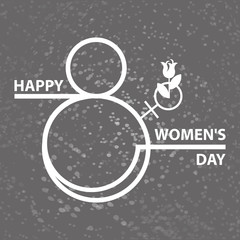 figure 8 and the text-HAPPY WOMEN'S DAY, on a gray background