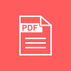 PDF download vector icon. Simple flat pictogram for business, marketing, internet concept. Vector illustration on red background.