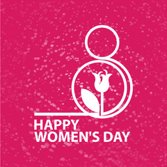 figure 8 and the text-HAPPY WOMEN'S DAY, on a scarlet background