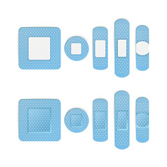Medical Patch Vector. Bandage In Different Shape. Two Sides.