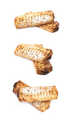 Pile of sweet pastry buns isolated