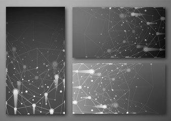 Abstract polygonal background, geometrical backdrop with connecting dots, lines, triangles for global web, connection, science, futuristic concept. Vector minimalist, trendy illustration.