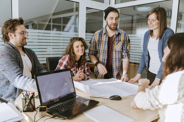 Start Up Team Of Freelancers In The Office