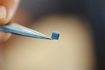 microchip with tweezers