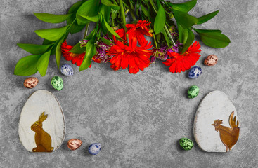 Easter bunny and rooster