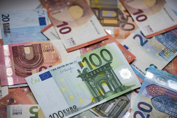 Background of euro bills. High resolution picture