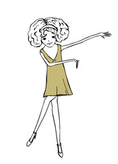 vintage illustration of girl 