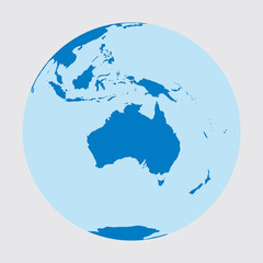 Australia, World, earth, map, planet, atlas, continent, geography, ocean, satellite, blue © Nadeda