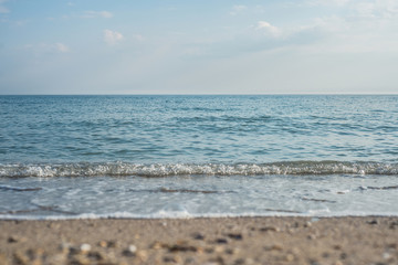 Beach during spring. Sand and sea. Bulgaria