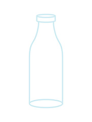 Empty Glass bottle isolated. transparent flask on white background
