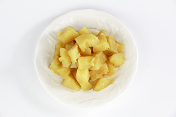 sweet potatoes on a white plate