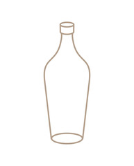 Empty Glass bottle isolated. transparent flask on white background
