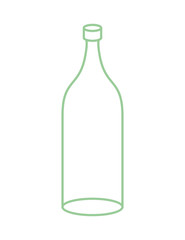Empty Glass bottle isolated. transparent flask on white background