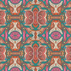Colorful doodle abstract seamless pattern.