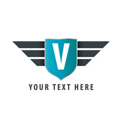 Naklejka premium Initial Letter V Shield Icon Design Logo Template