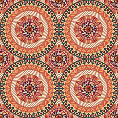 Ornate floral seamless texture, endless pattern with vintage mandala elements.