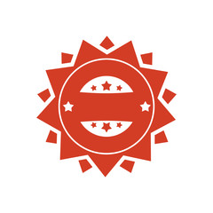 Quality sign template. Red ribbon symbol. Rubber Seal