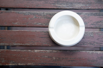 White ceramic ashtray