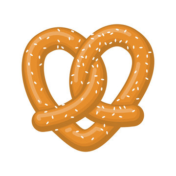 Love pretzel. snack heart. Food lover sign. Traditional German meal