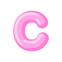 Letter C candy font. Caramel alphabet. lollipop lettering. Sweet ABC sign