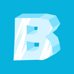 Fototapeta premium letter B ice font. Icicles alphabet. freeze lettering. Iceberg ABC sign