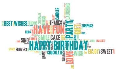 Happy Birthday Celebration - Word Cloud