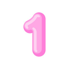 Number 1 candy font. Caramel alphabet one. lollipop lettering. Sweet ABC sign