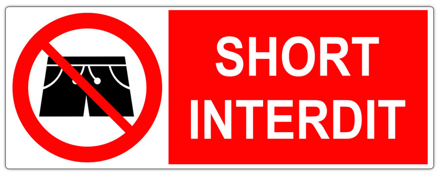 Panneau : short interdit Stock Illustration | Adobe Stock